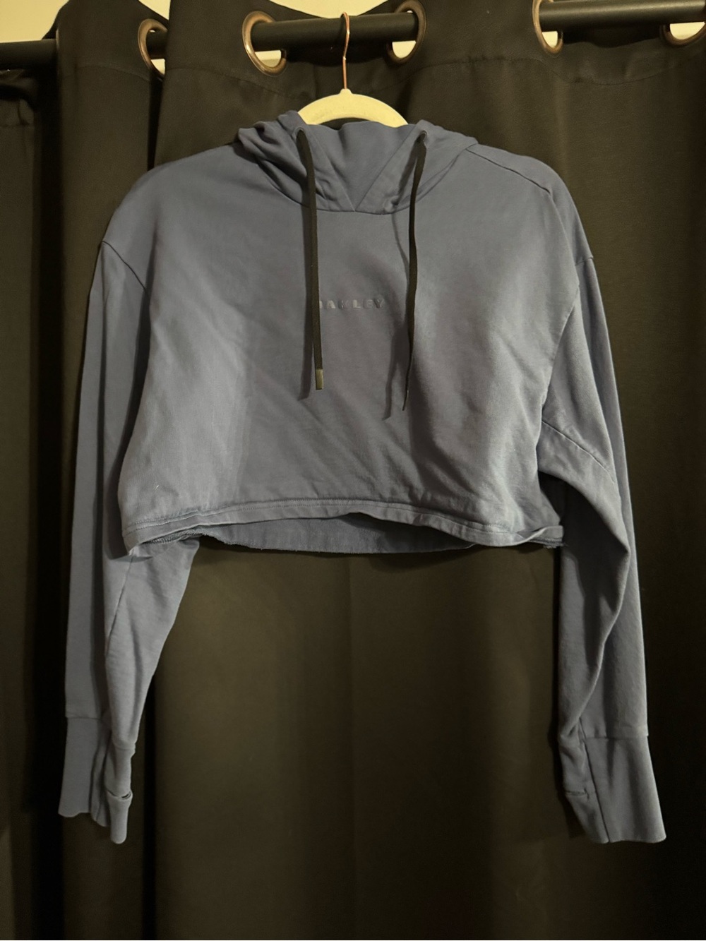 Oakley Women's Cropped Crew Hoodie in Faded Blue